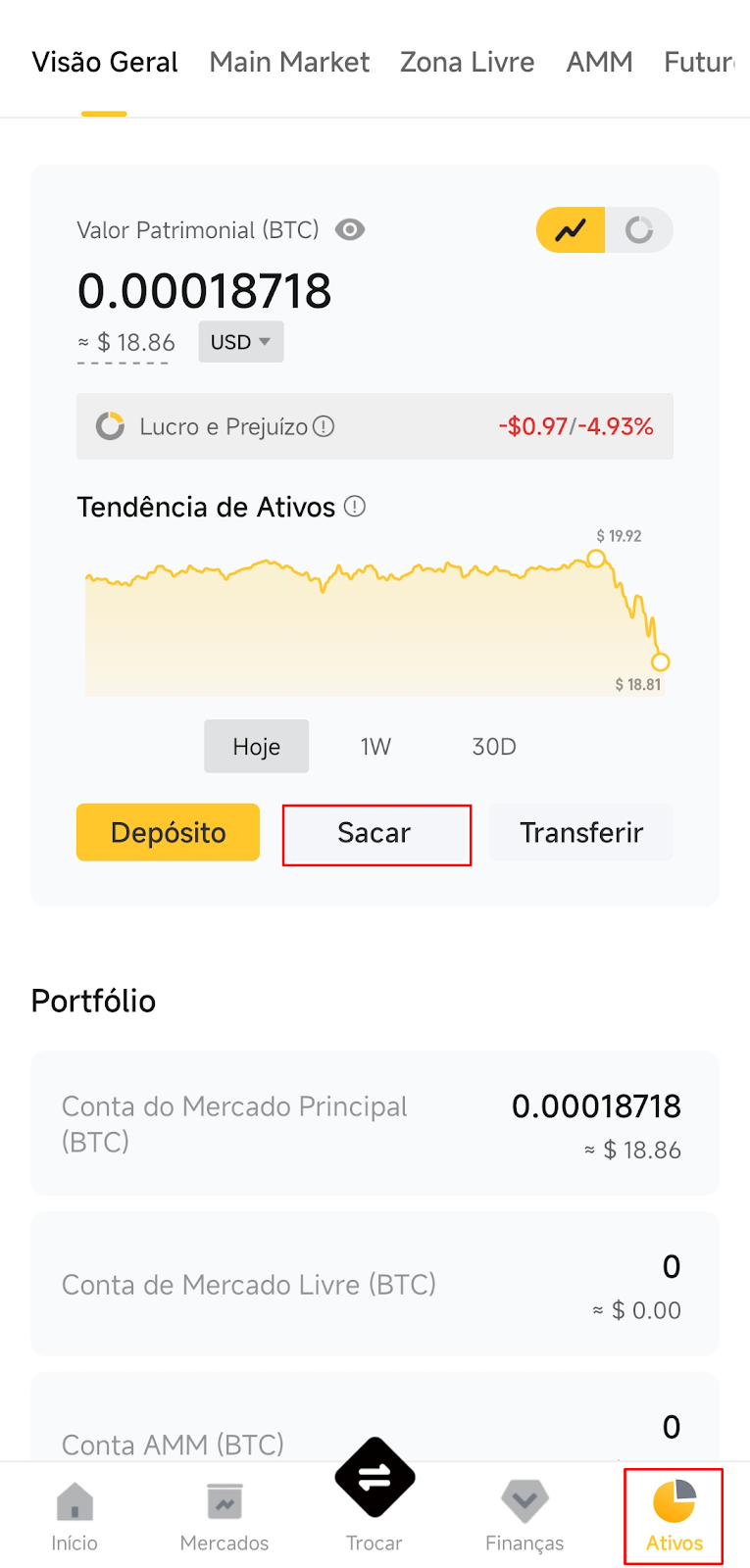 Como Realizar Saques (APP) – SuperEx